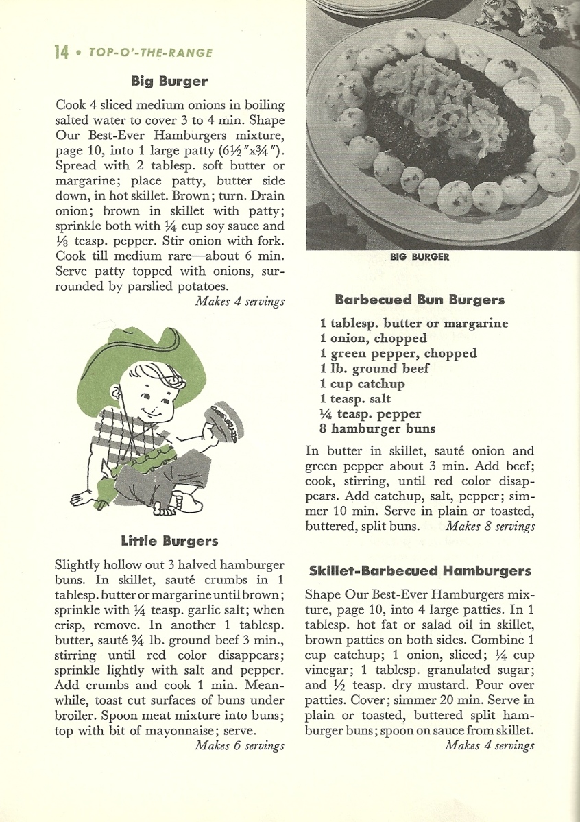 Vintage Hamburger recipes, vintage recipes, hamburger recipes
