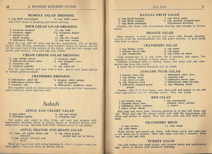 vintage salad recipes, 1940s salad recipes, victory gardens