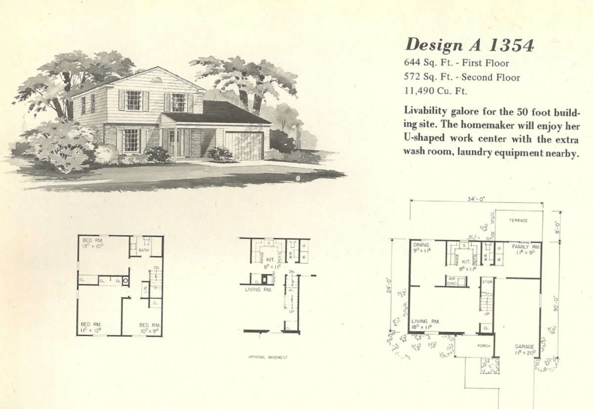 vintage house plans, mid century house plans, mid century homes