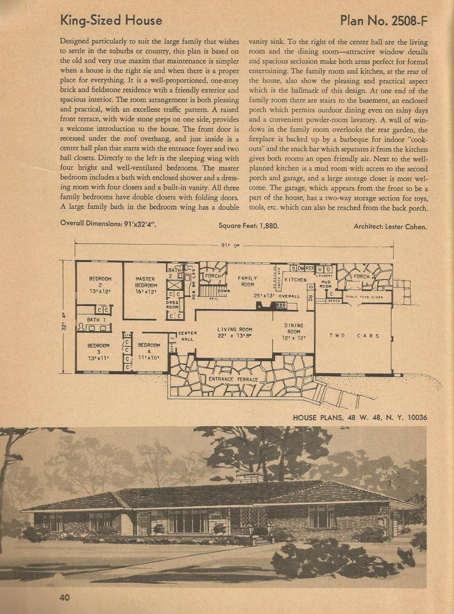 Vintage House plans, mid century homes
