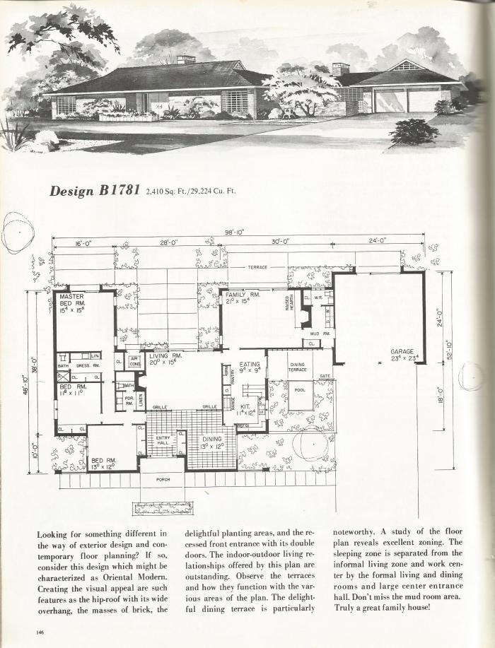 Vintage House Plans, Mid Century Homes, 1960s Homes