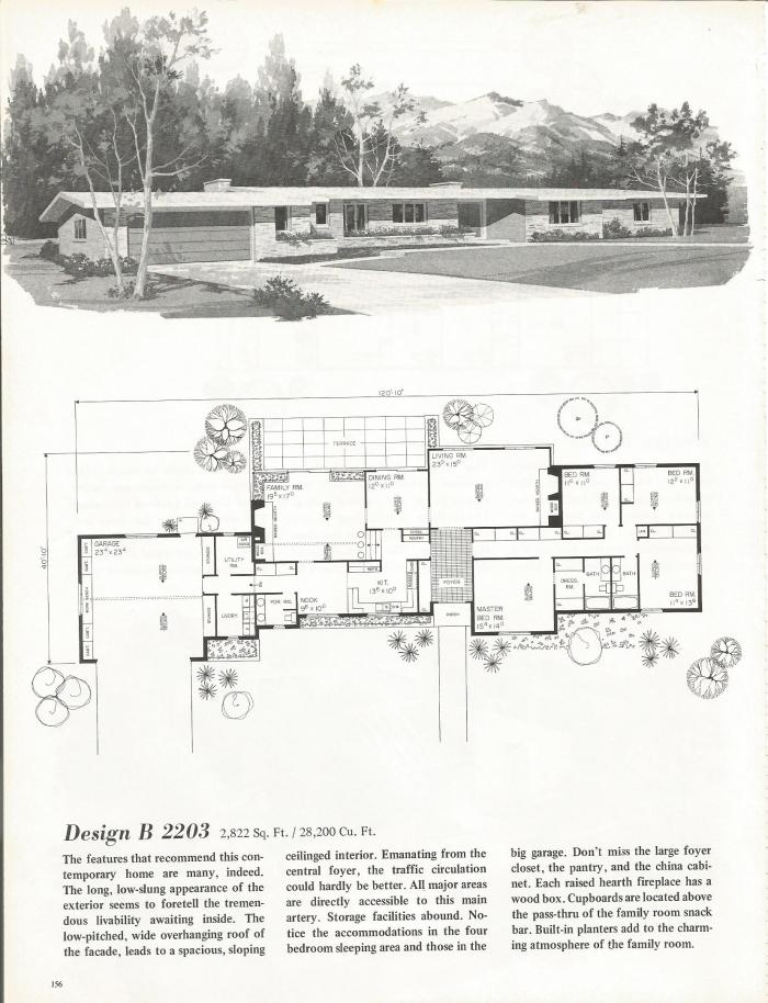 Vintage House Plans, Mid Century Homes, 1960s Homes