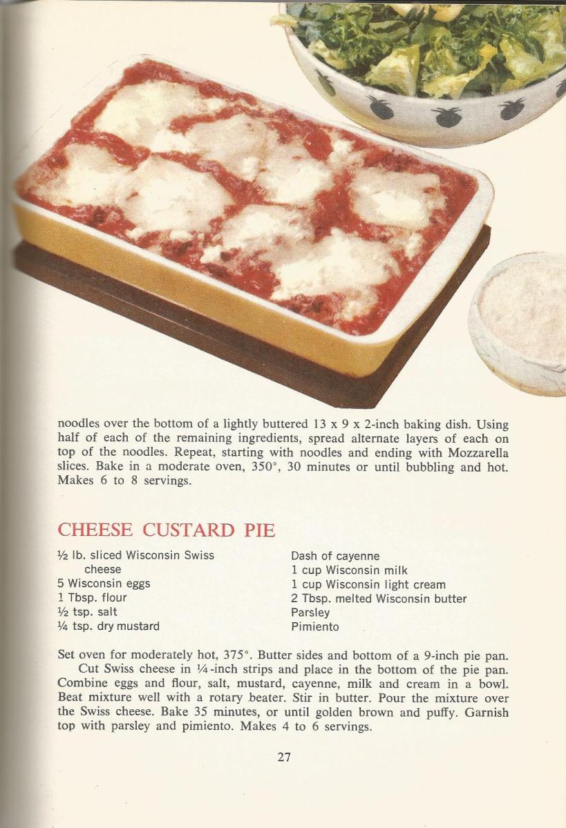 Vintage Recipes 1964 Cheese and Eggs